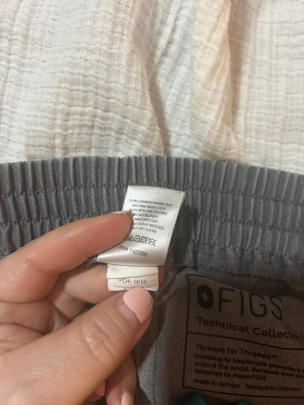 Figs Gray Yola Pants with Teal Drawstring XXS Petite Healthcare/ Vet Medicine - Picture 4 of 11